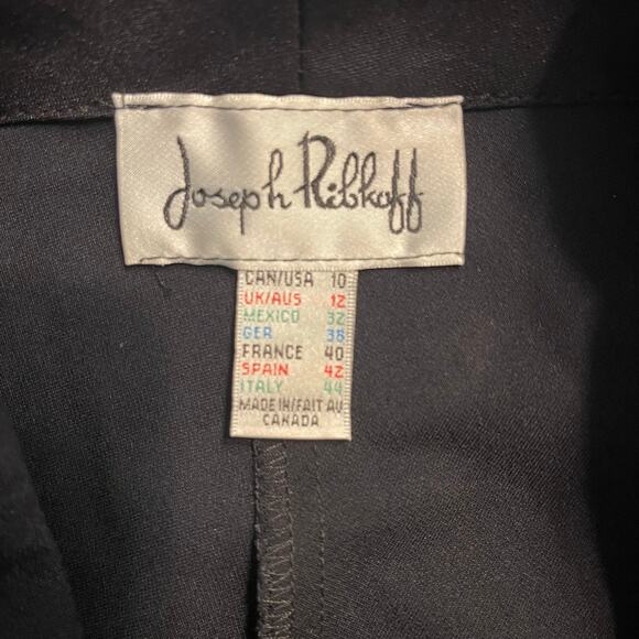 Vintage Joseph Ribkoff Dress Fitted Zip-Front Collared Ruched Size 10 - Picture 5 of 5